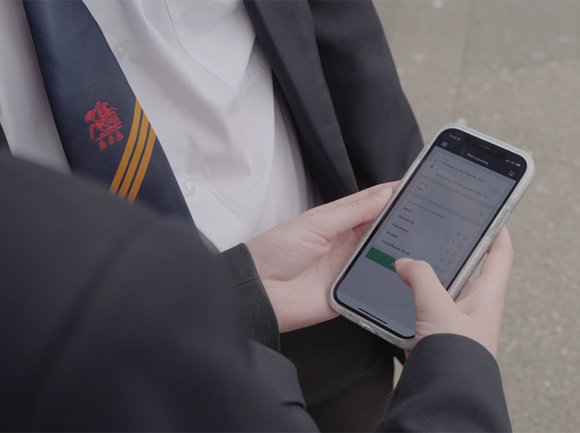 Catching the bus to school